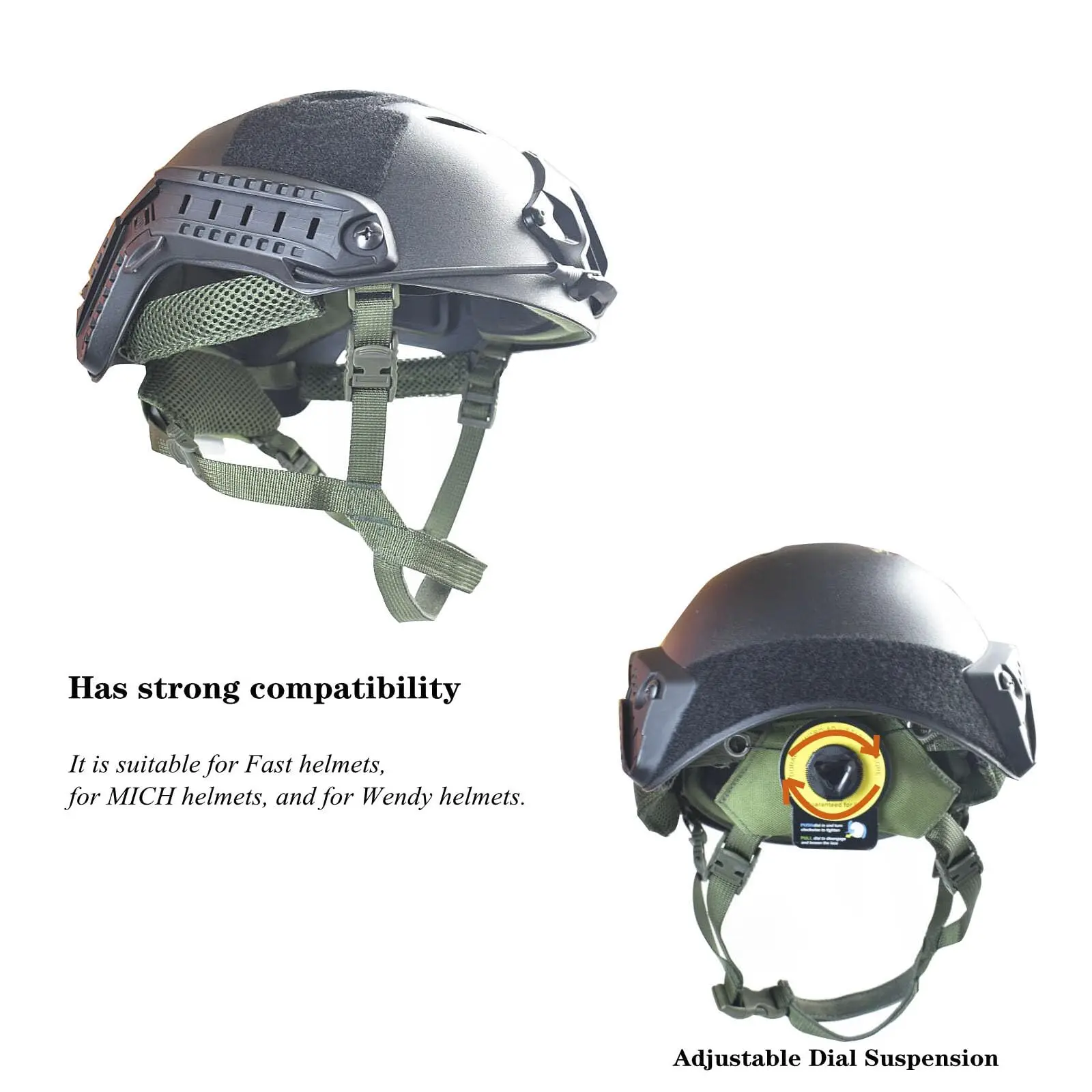 BOOIU-Capacete com Chin Strap, Sistema de Suspensão Dial, Tactical Airsoft Capacete, Caça Explorer, Capacete Rápido Avançado, Wendy Capacete