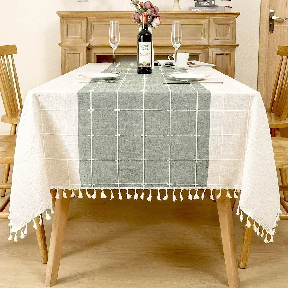 

Nordic Tassel Cloth Tabl Embroidered Leaf American Tablecloths For Events Rectangular Jacquard Coffee Table Cover