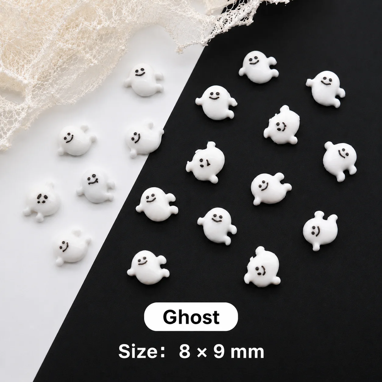 20pcs Mini Halloween Pumpkin Witch Ghost Zombie Resin Charms Cartoon Patch Model DIY Accessories Desktop Decor Craft Supplies