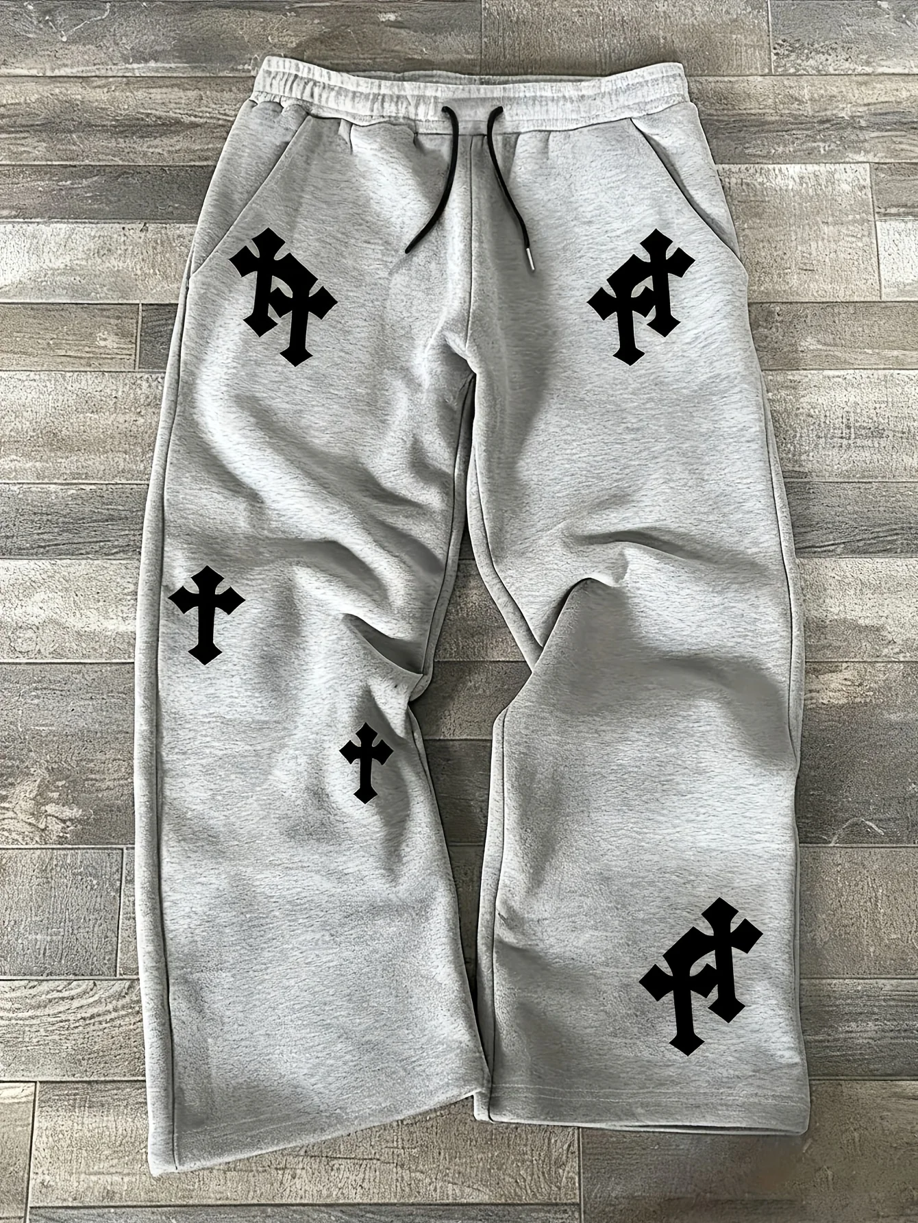 

Punk Hip Hop Cross Unisex Men's Casual Wide-Leg Pants Loose Autumn Winter Sports Straight Pants Trousers Joggers Gym Sweatpant