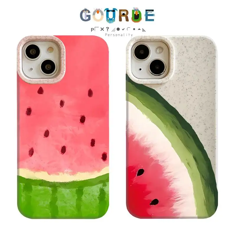 Gourde Creative Funny Casing Watermelon Pattern Case for Iphone 15 14 12 13 11 Pro Max IP 7 8 Plus Iphon X XS XR Xs Max