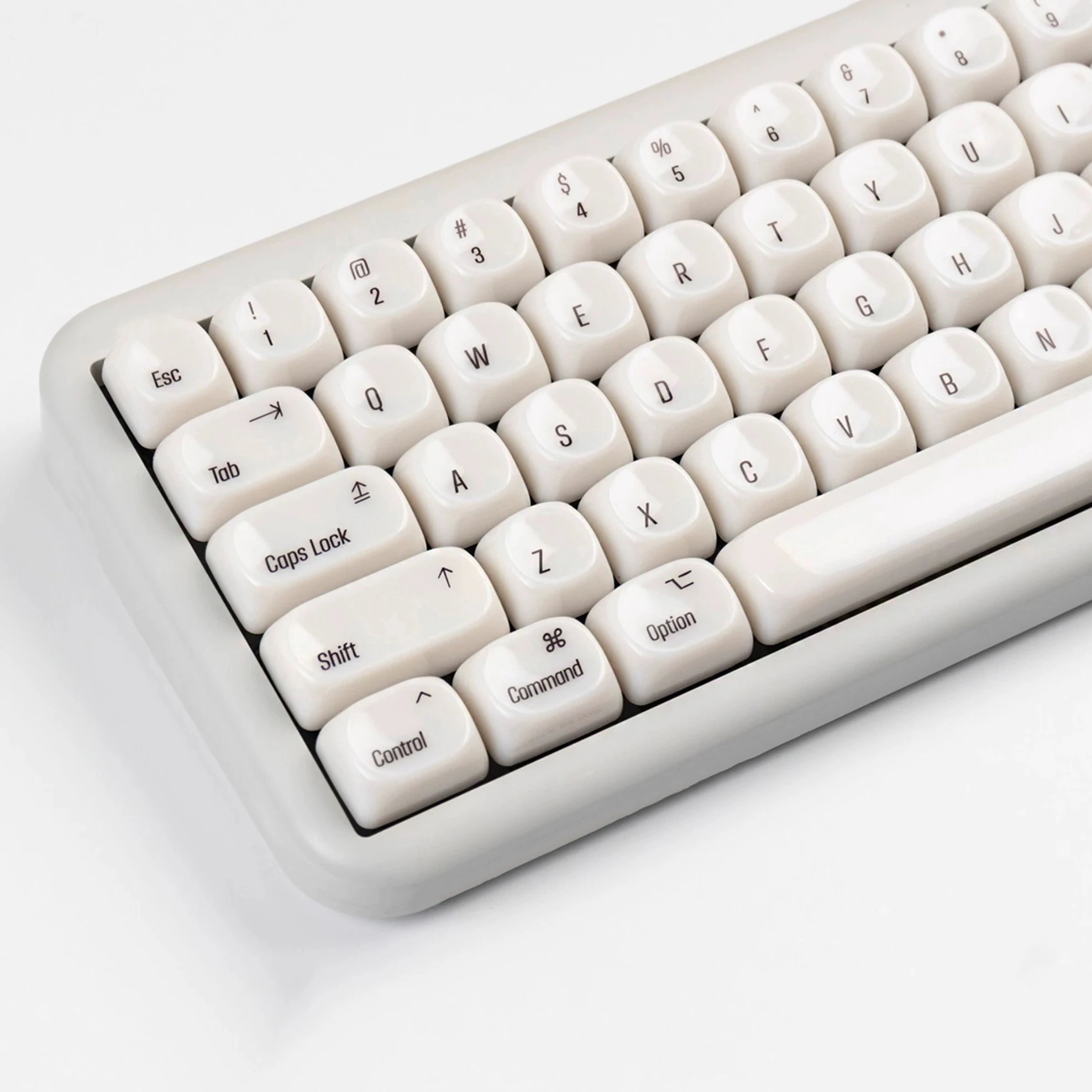 136 Keys MAC Style Jade Ceramic Feel MOA Profile PC Material Top Print Keycaps for 61/68/87/98/104/108 MX Mechanical Keyboards