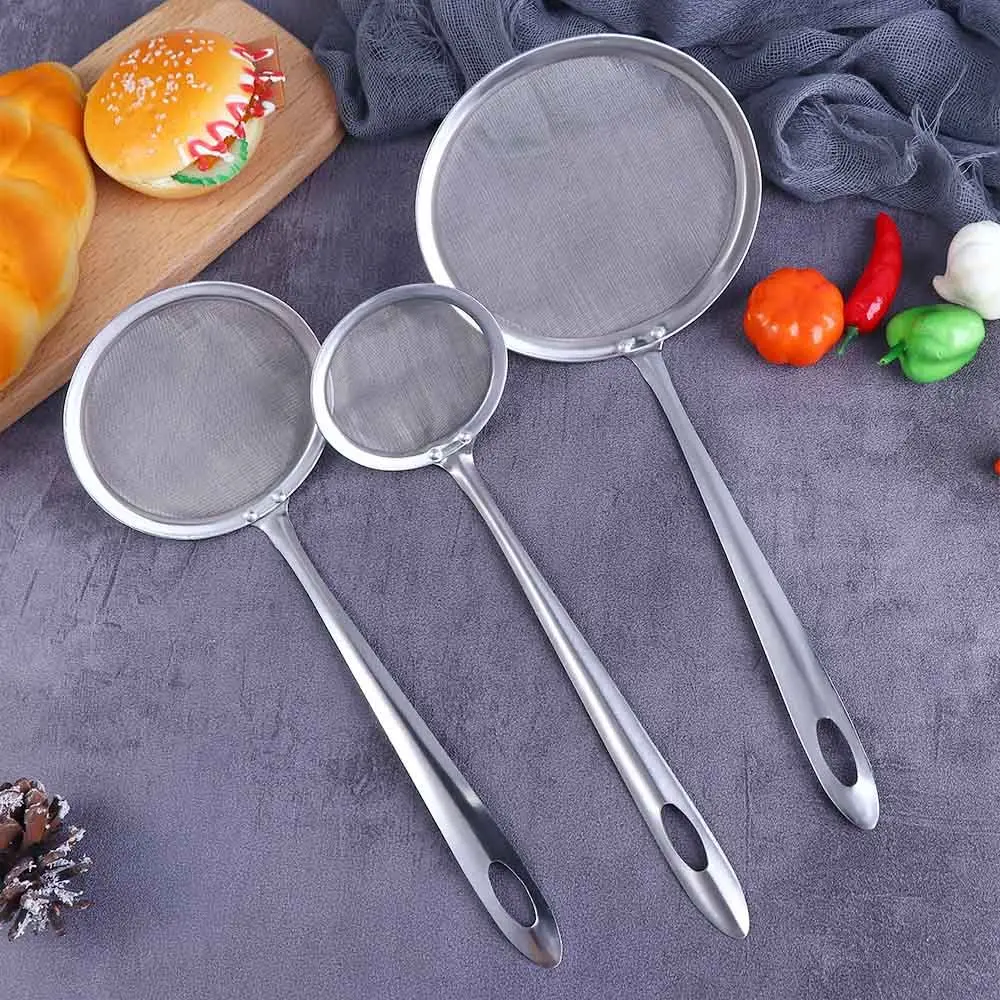 Home Fine Mesh Kitchen Gadget Cooking Tool Sifting Kitchen Strainer Filter Spoon Oil Skimmer Colander
