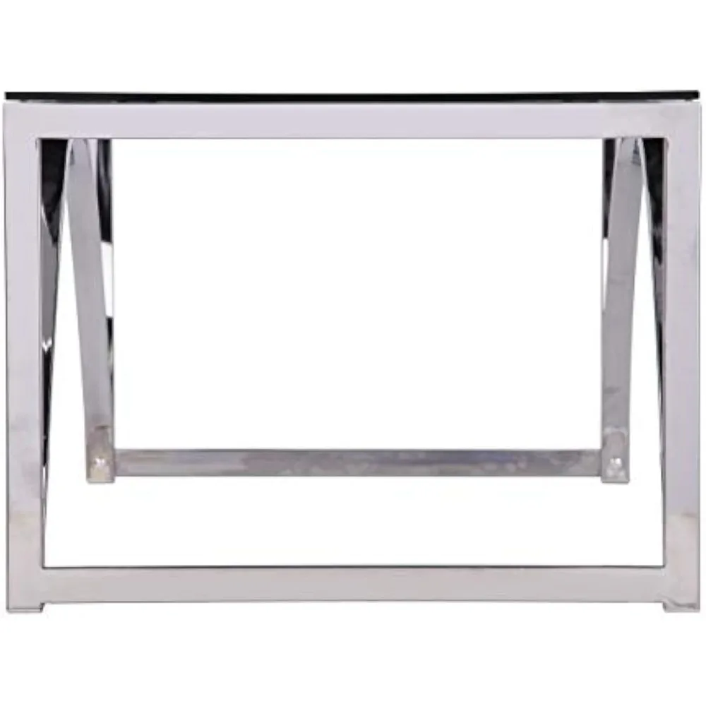 Mesa de centro Stevenly elegante com acabamento cromado SEI