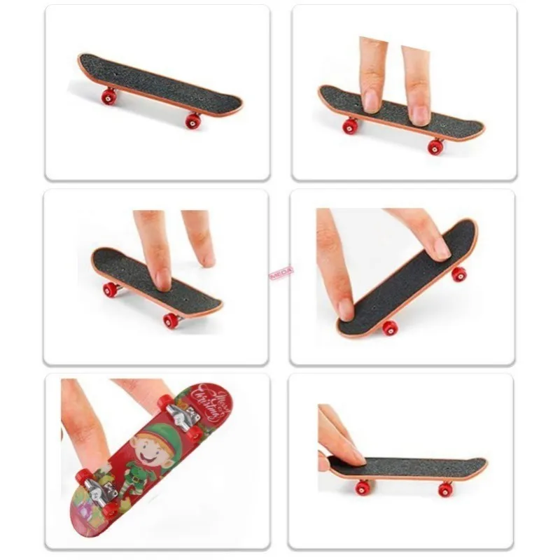 10 pçs/lote natal auto instalado dedo skate plástico profissional dedo decks ponte de metal dedo skate crianças presente