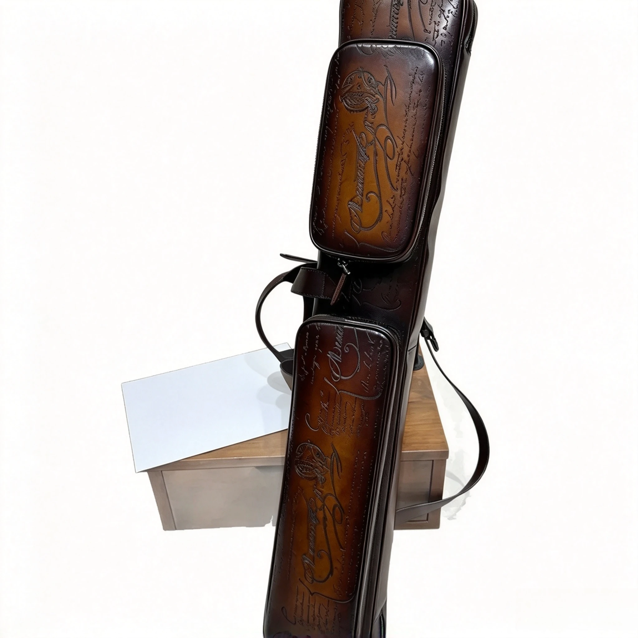 Leather 7 Hole Club Bag For 9 Ball Big Head Rod Small Head Through Rod Snooker Barrel Portable Storage Soft Case