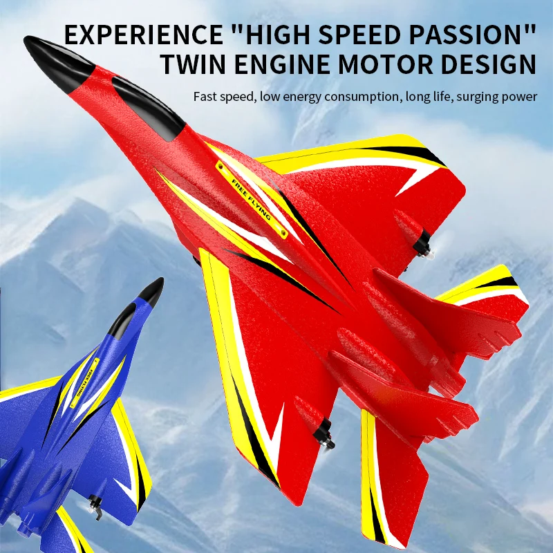 DWi RC طائرة رغوية 2.4G راديو التحكم طائرة شراعية التحكم عن بعد مقاتلة إضاءة باردة طائرة شراعية طائرة رغوة الصبي لعبة gif