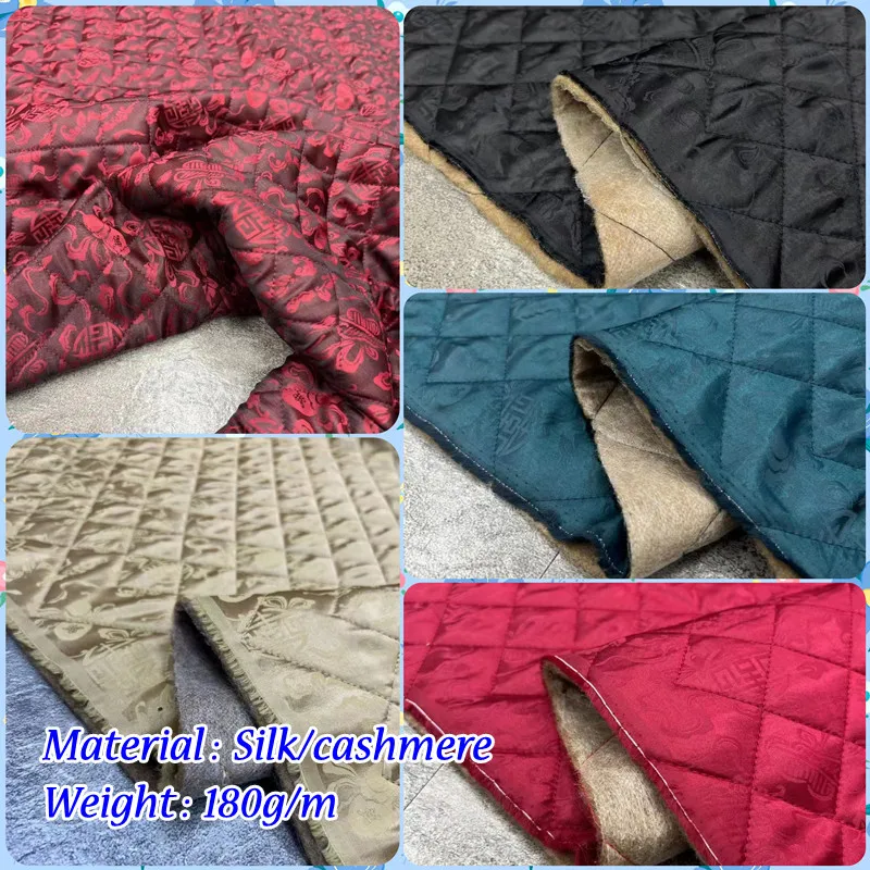 

Fashion Chinese Style Silk Cashmere Thickened Winter Coat Lining Fabric High Quality DIY Clothing Wool Patchwork Flannel sewing