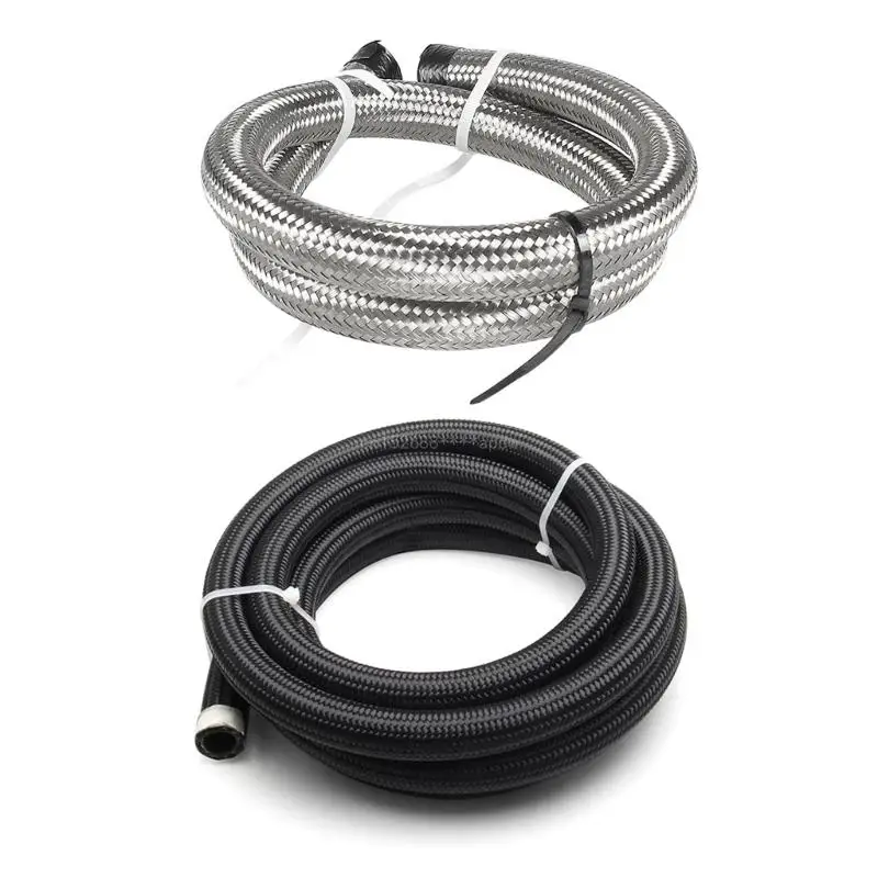 AN4 AN6 AN8 AN10 AN12 Car  Hose Oil Gas Cooler Hose Line Pipe Tube Nylon Stainless Steel Braided Pipe