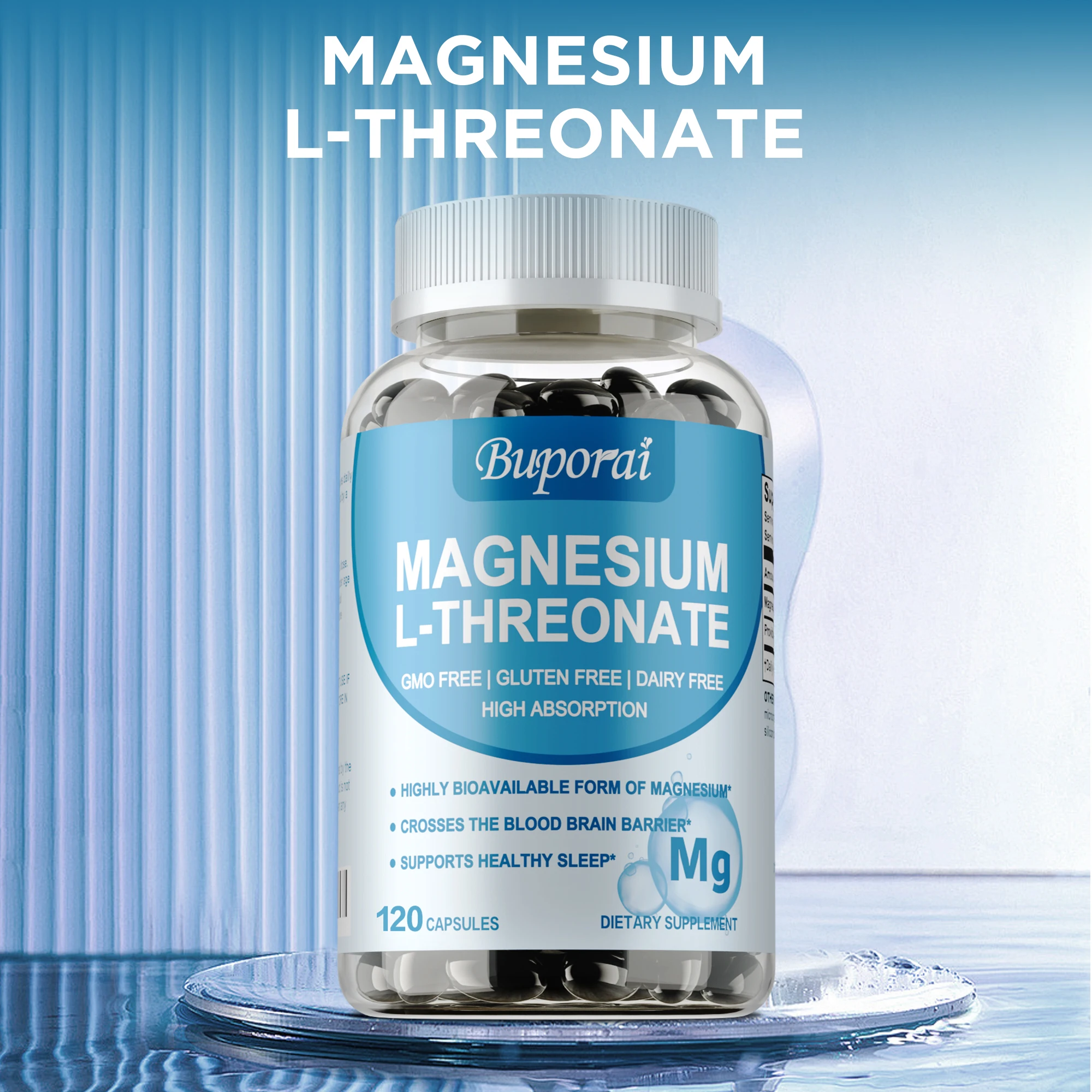 

Magnesium L Threonate - with Magnesium, Promotes Deep Sleep, Supports Brain Health and Memory Function, Boosts Energy, Vegan