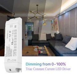 Driver LED a corrente costante Triac 15W 25W 36W alimentatore dimmerabile PWM trasformatore dimmerabile digitale adattatore di alimentazione con regolazione a pressione