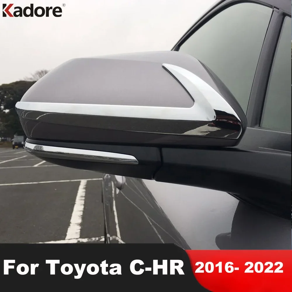 For Toyota C-HR CHR 2016-2018 2019 2020 2021 2022 Chrome Car Rear View Side Door Mirror Cover Trim Molding Strip Accessories