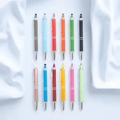 

12 шт. металлические шариковые ручки с выдвижным тонким наконечником, стилус с чернилами, офисная школьная ручка для письма, крутые ручки для подростков