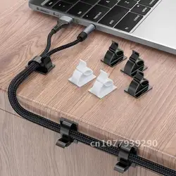 60/30/10PCS Adjustable Cable Management Clips Adhesive Cable Organizer Sticky Wire Clips Cord Holder for TV PC Ethernet Cable