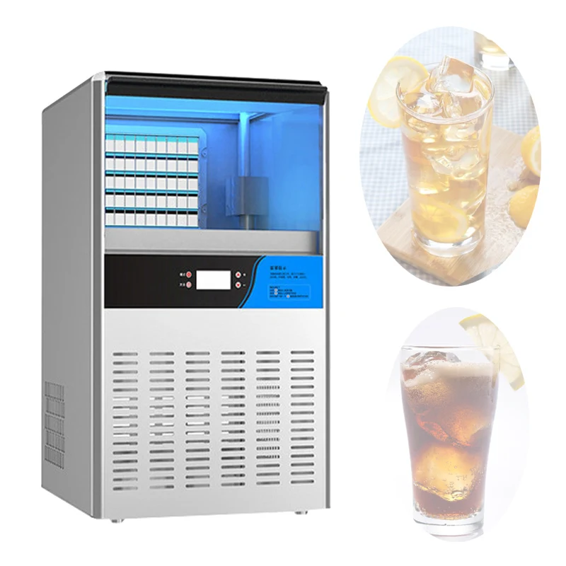 Ice Maker Machine Large Commercial Milk Tea Shop Bar And Coffee Shop 60kg-90kg Automatic Ice Cube Making Machine