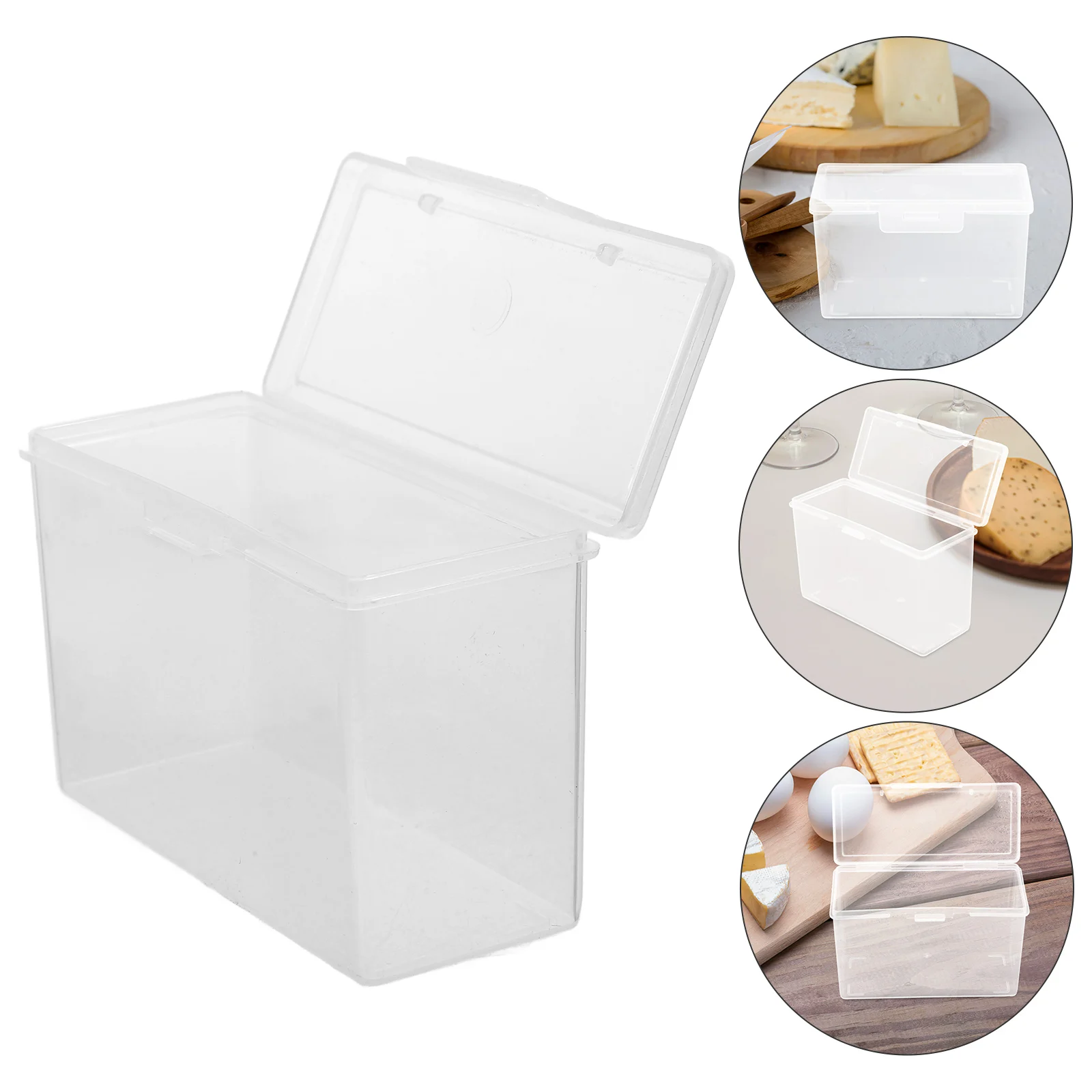 

2 Pcs Cheese Storage Box Boxes Food Jars with Lids Cream Container for Fridge Containers Holder