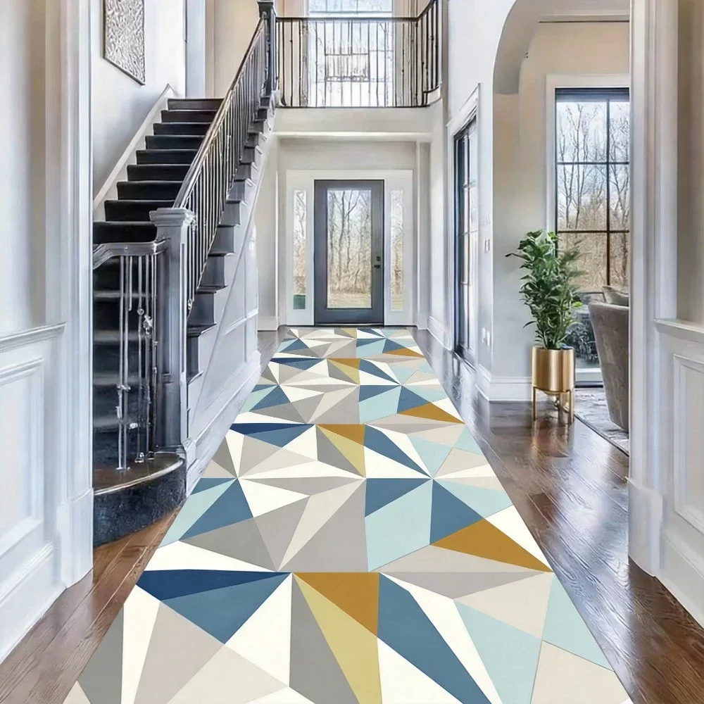 Modern Design Long Runner Aisle Carpet Non Slip Mat for Hotel Entrance Hallway Corridor Stair Bedroom Bedside Living Room Rugs