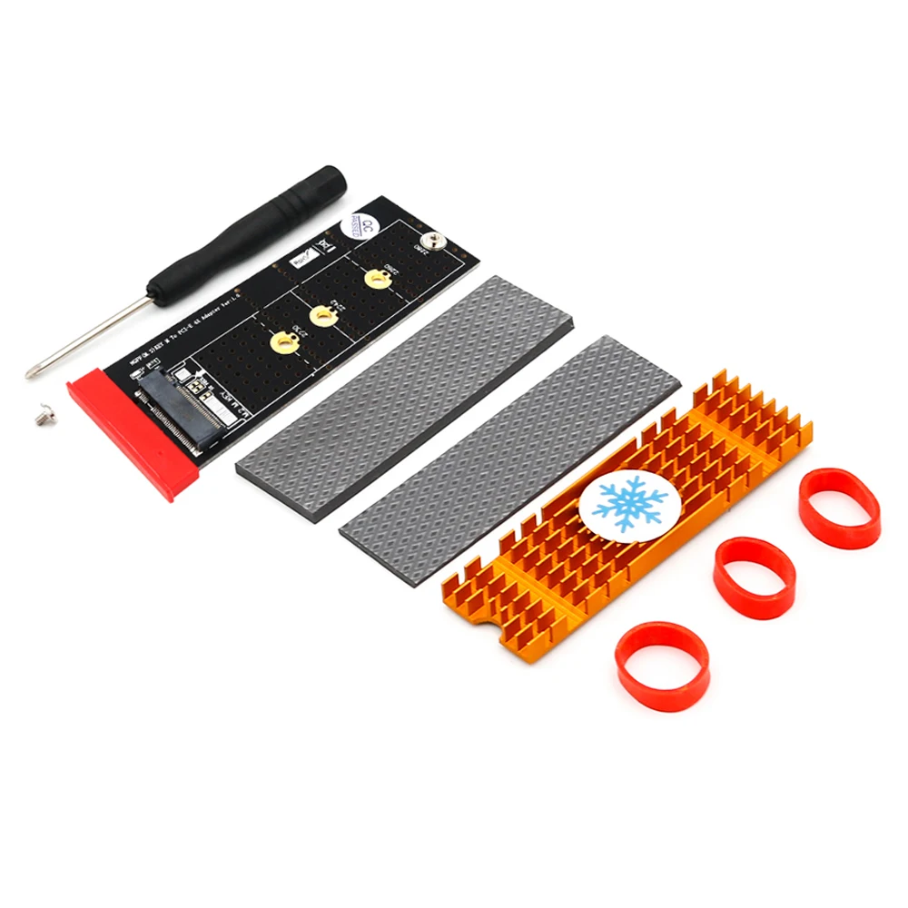 H1111Z + Gold M.2 SSD Cooling Support M Key 2230-2280 M2 SSD PCI Express adaptador Led M.2 NVMe SSD NGFF a PCIE 3,0 X4 Raiser Card