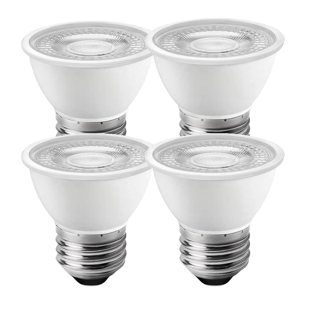 

4-Piece PAR16 LED Short Neck Recessed Spotlight Bulb 5W Equivalent to Old 50W Curio Cabinet Light Bulb Flicker-Free Soft White