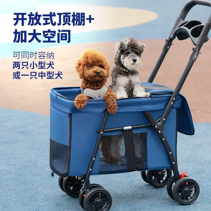 Pet Stroller for Dogs and Cats Lightweight Foldable and Detachable Outdoor Pet Stroller for Walking Dog and Detachable Basket