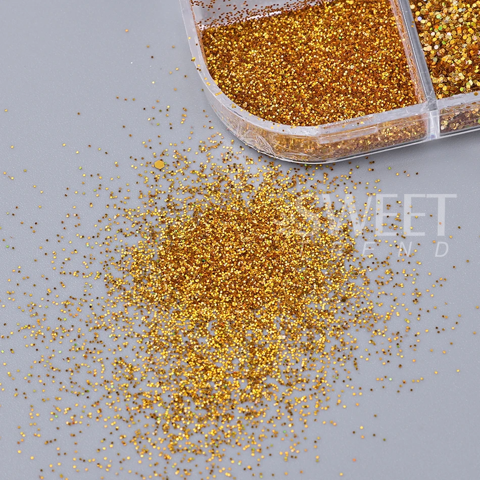 12 شبكة الذهب والفضة مسمار بريق مسحوق المجسم مختلط تألق جولة الترتر رقائق لامعة مانيكير اكسسوارات الديكور فلاش #4