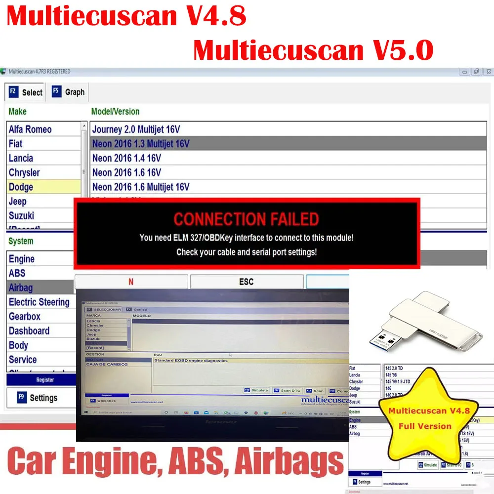 

Latest multiecuscan fiat original software 2023 Multiecuscan V5.0 For Fiat/Chrysler/Dodge/Jeep/Suzuki Scanner Software V4.8 Work