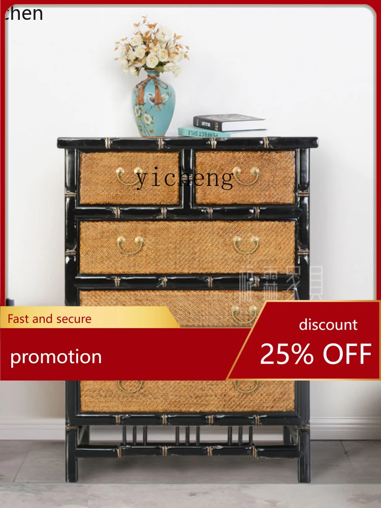 YFY  Cabinet Storage Cabinet Vintage  Chest of Drawers Wardrobe Hall Cabinet Mat Surface Antique Reproduction Furniture