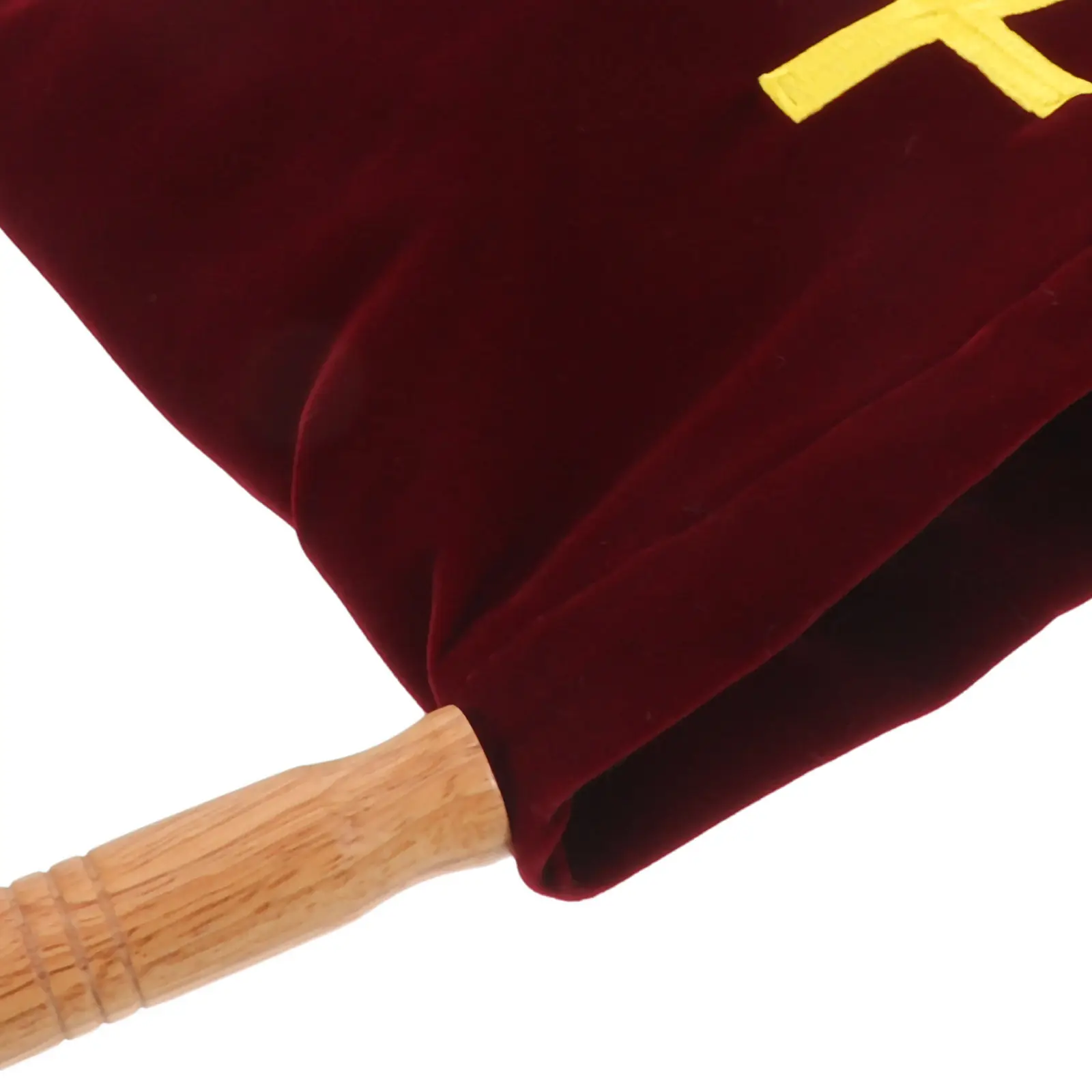 2Pcs Church Offering Bags with Wooden Handles Elegant Cross Embroidery for Communion First Holy Sacrament Worship Service