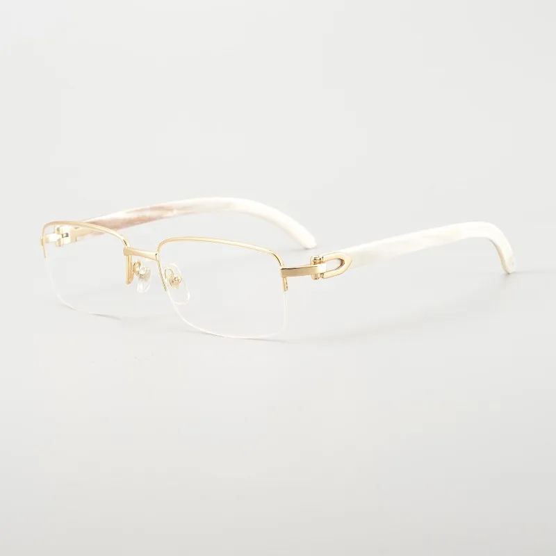 

Ca Horn Myopia Glasses Spring Temple Does Not Oppress White Black High-end Business Reading Glasses Anti-fatigue Shading