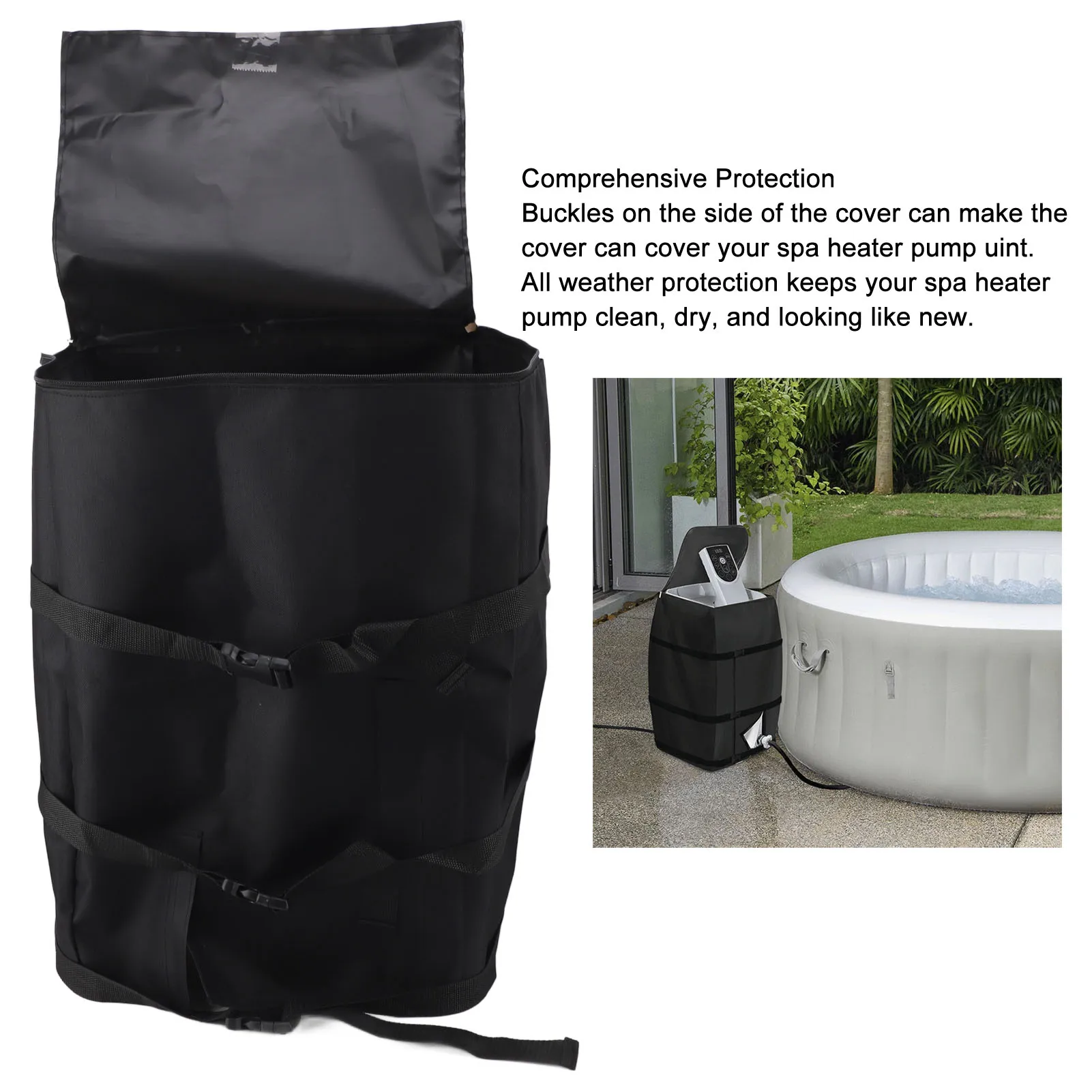 

Hot Tub Spa Heater Pump Cover Waterproof Universal Inflatable Hot Tub Pump Protective Cover for Most Hot Tub Spa Heater Pump