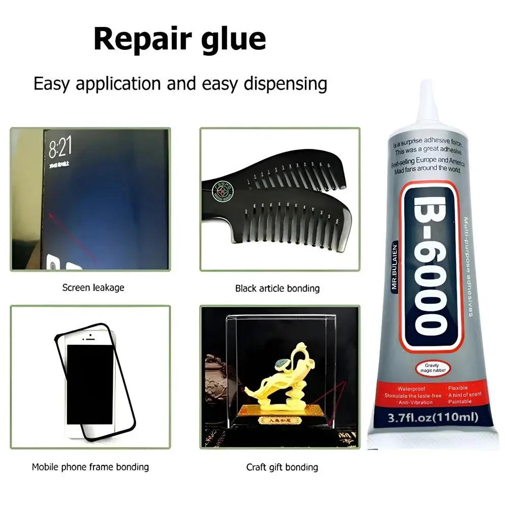 1pcs 15/25/110ML Bulaien B6000 Clear Contact Phone Repair Adhesive Multipurpose DIY Glue Precision Applicator Tip Upgrade B-6000 image 2