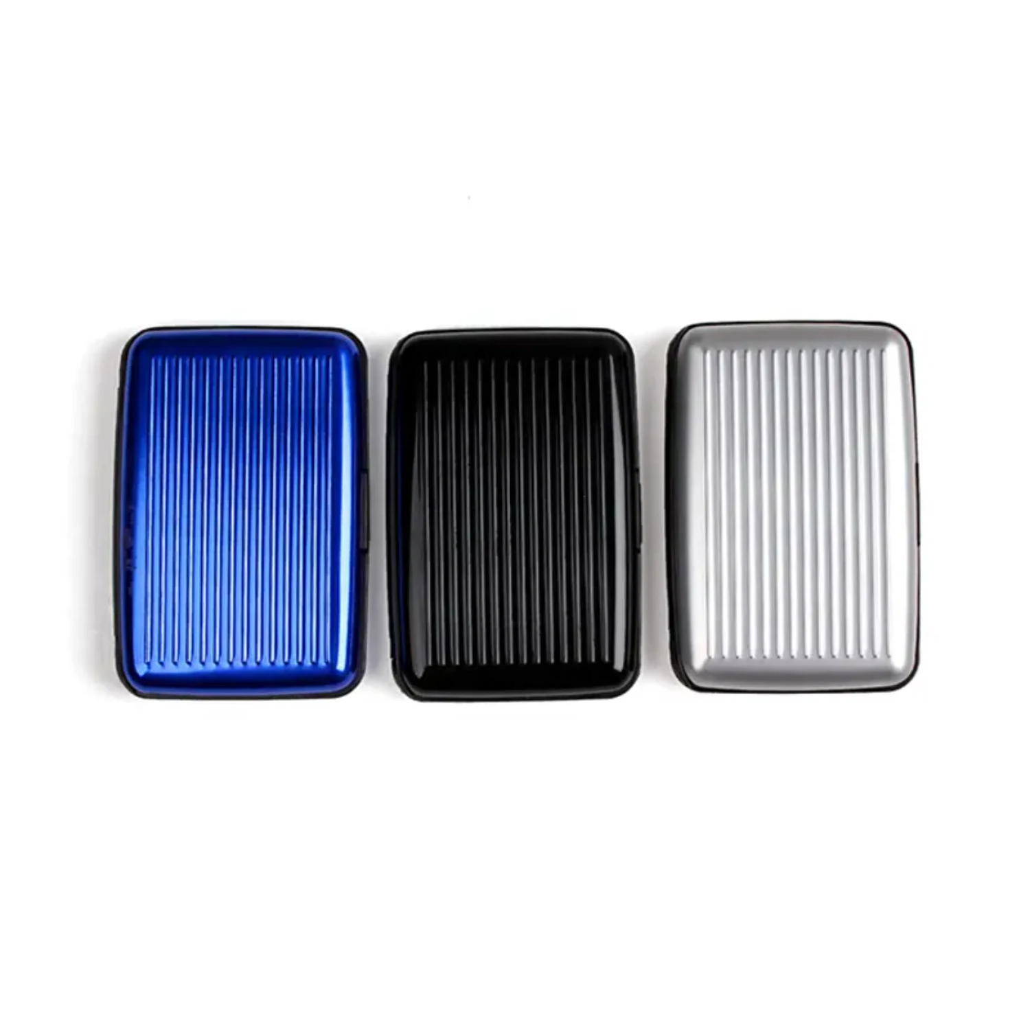 

Stylish Striped Multifunctional Aluminum Alloy Plastic Card Holder with Pure Color and Anti-degaussing Technology - Large Capaci
