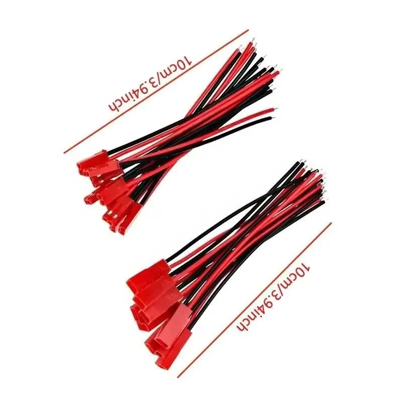 20pcs DIY JST Plug Cable 2-Pin Male And Female Connector Terminals for Electronic Projects