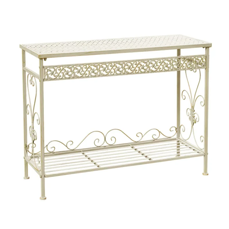 American outdoor terrace wrought iron flower rack balcony vintage multi-level storage rack courtyard planter rack floor garden