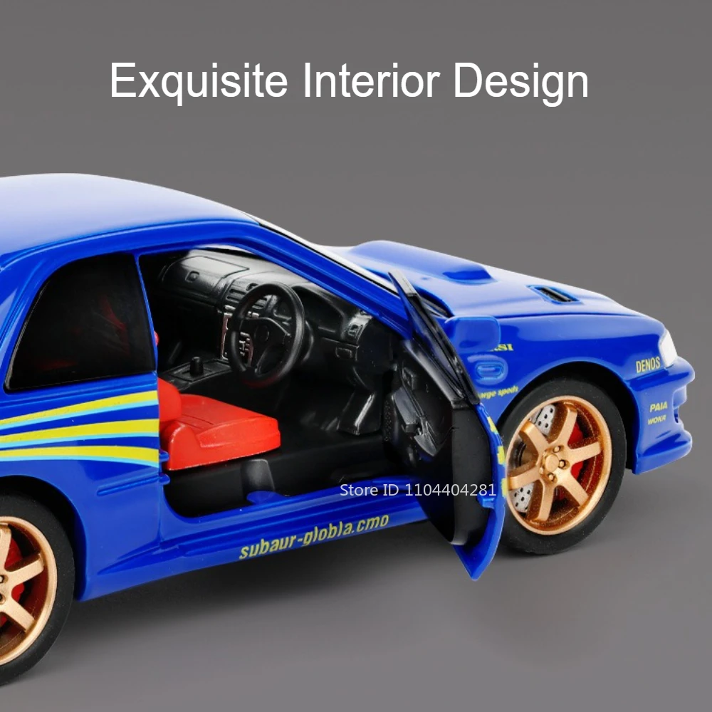 1:32 Subaru Impreza Honda NSX Modello Giocattolo In Lega Pressofuso Auto Suono Luce Tirare Indietro 4 Porte Aperte Veicoli per I Bambini Regalo Di Compleanno