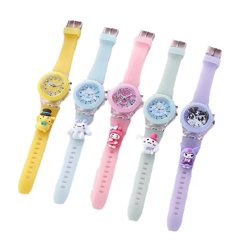 New Cartoon Kids Digital Watch Colorful Flashing Light Children Watch with Luminous,Watch Strap Silicone Doll,Student Gift Watch