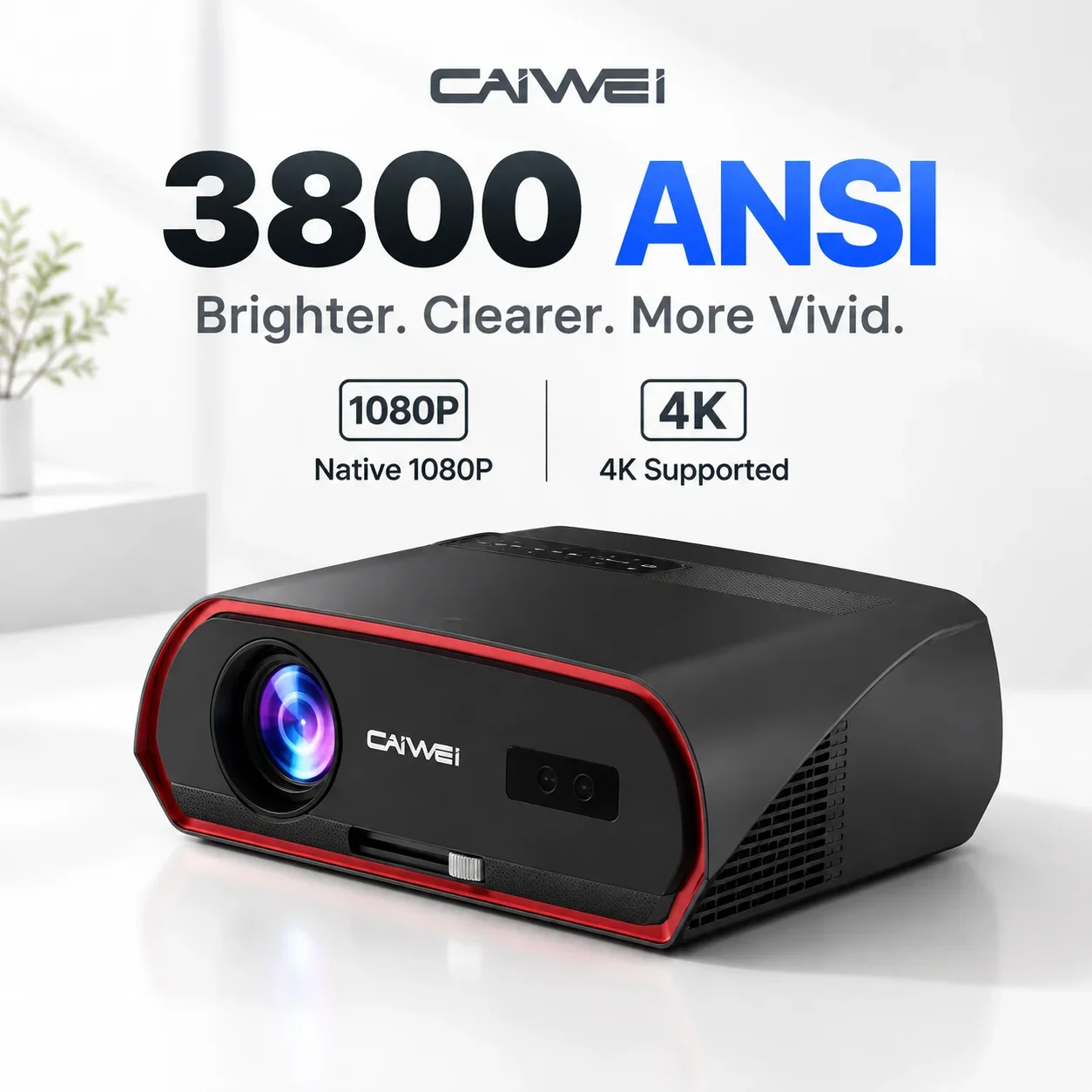 CAIWEI CAIWEI A10R 3800ANSI Full HD 4K 1080P Projector Smart Android Auto Focus Outdoor Home Cinema Projectors for Movies Video 2026 - Aliexpress Deal