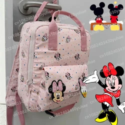 Disney-Minnie Mouse Cartoon Bag para crianças, bebê Anime Print, mochila rosa, jardim de infância moda, escola Girl Bag, presente, novo, 2024