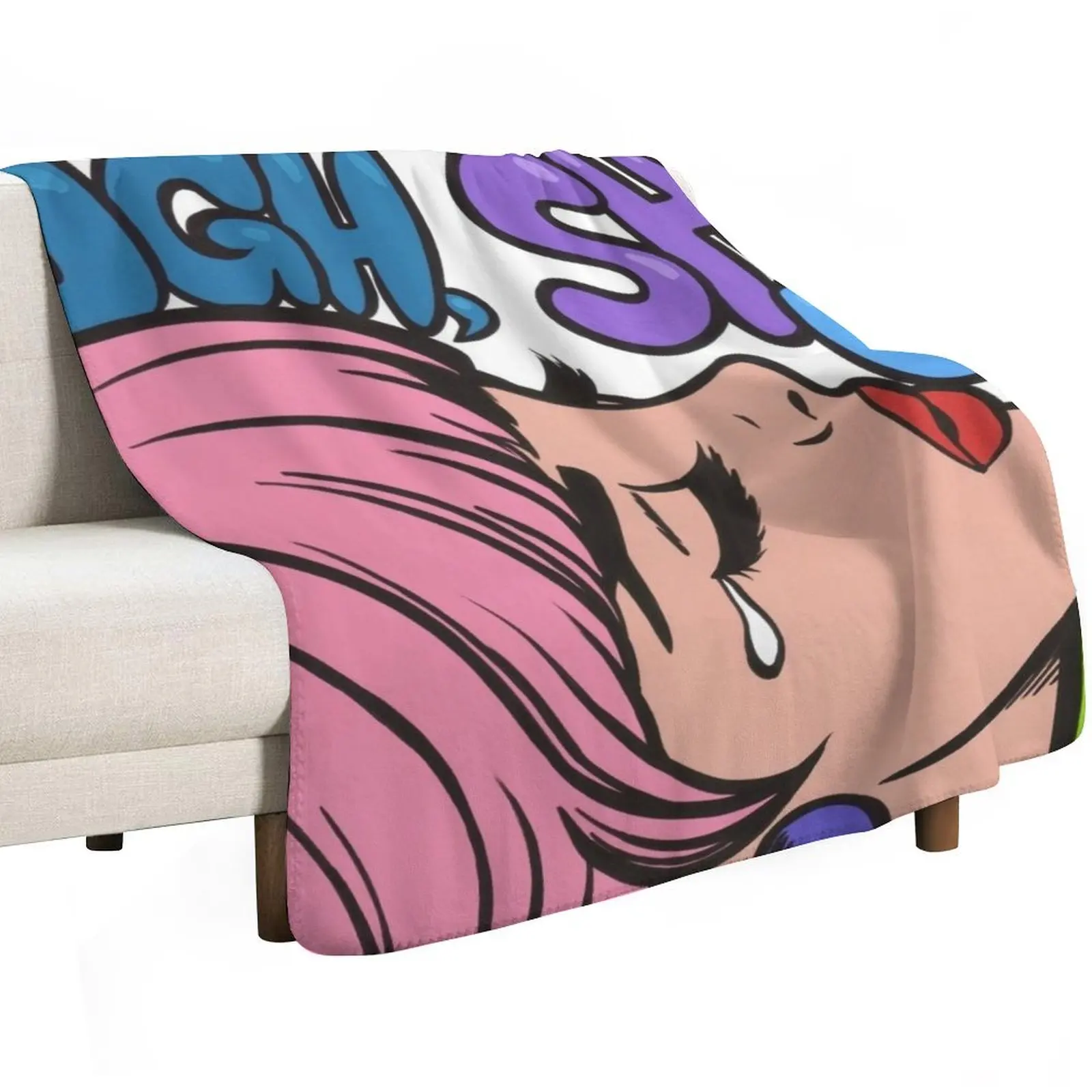 Ugh, Shut Up! Crying Comic Girl Throw Blanket Vintage for sofa Decoratives Picnic Moving Summer Blankets