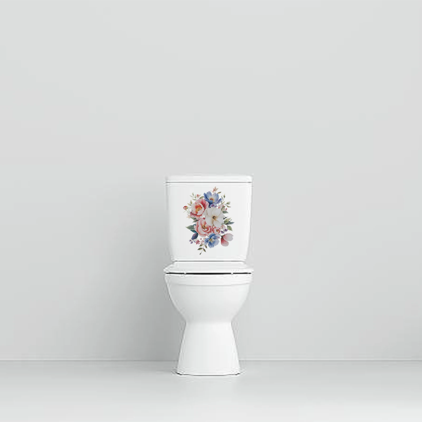 Removable Toilet Stickers Set Vibrant Bathroom Decor PVC Wall Stickers Decorative Toilet Lid Stickers Bathroom Makeover