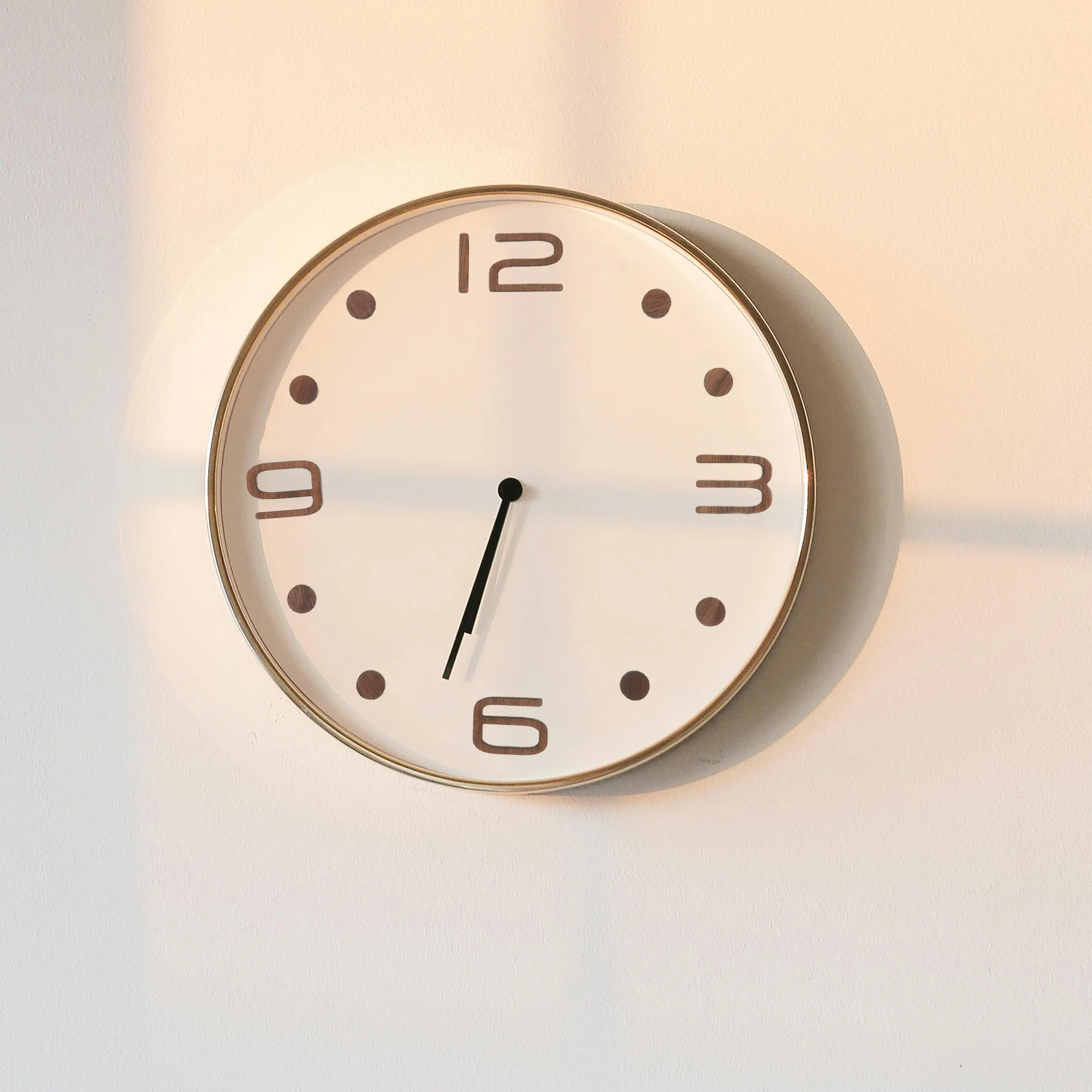 Black Walnut Wall Clock Frameless DIY Numbers Self Adhesive Decoration Wood Sticker - Image 3