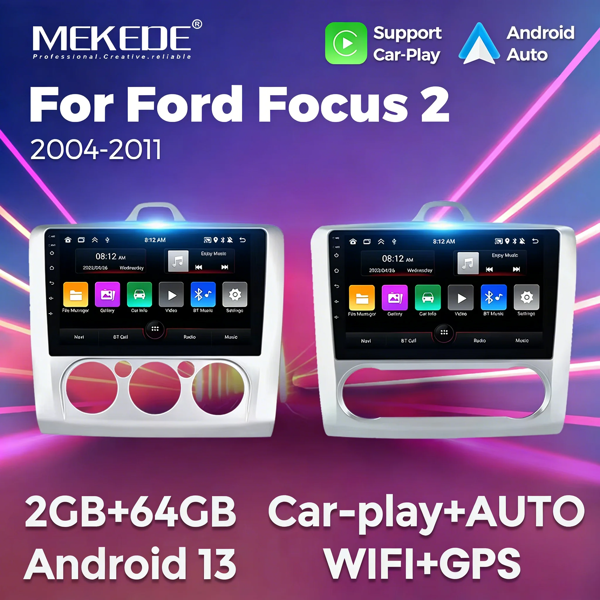 

MEKEDE WIFI BT Car Radio for Ford Focus 2 3 Mk2 Mk3 2004 2005 - 2011 Multimedia Player HD Camera 2Din Carplay Stereo Receiver
