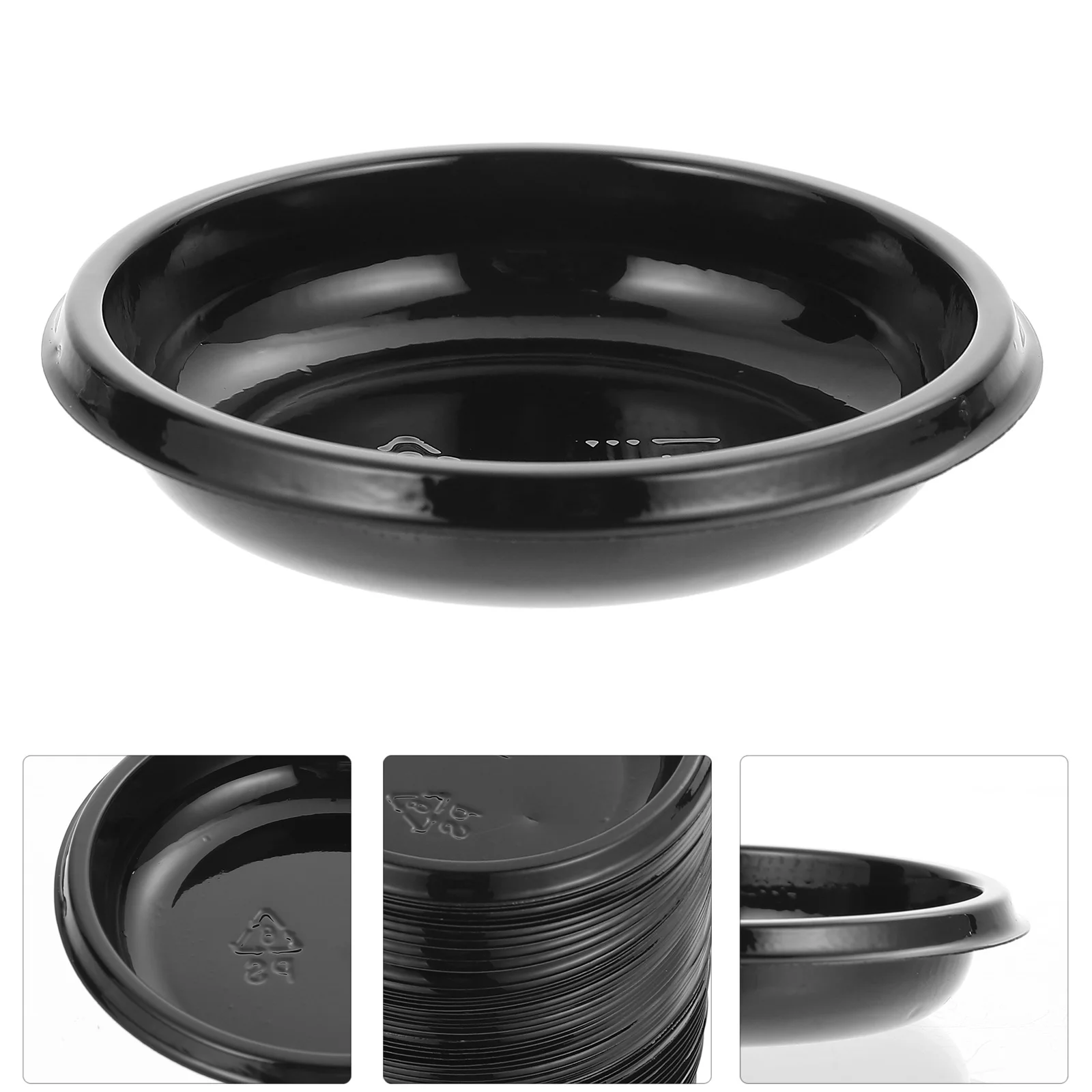

100Pcs Sauce Seasoning Dishes for Home Hotel Appetizer Serving Mini Saucer Party Dessert Black Tray