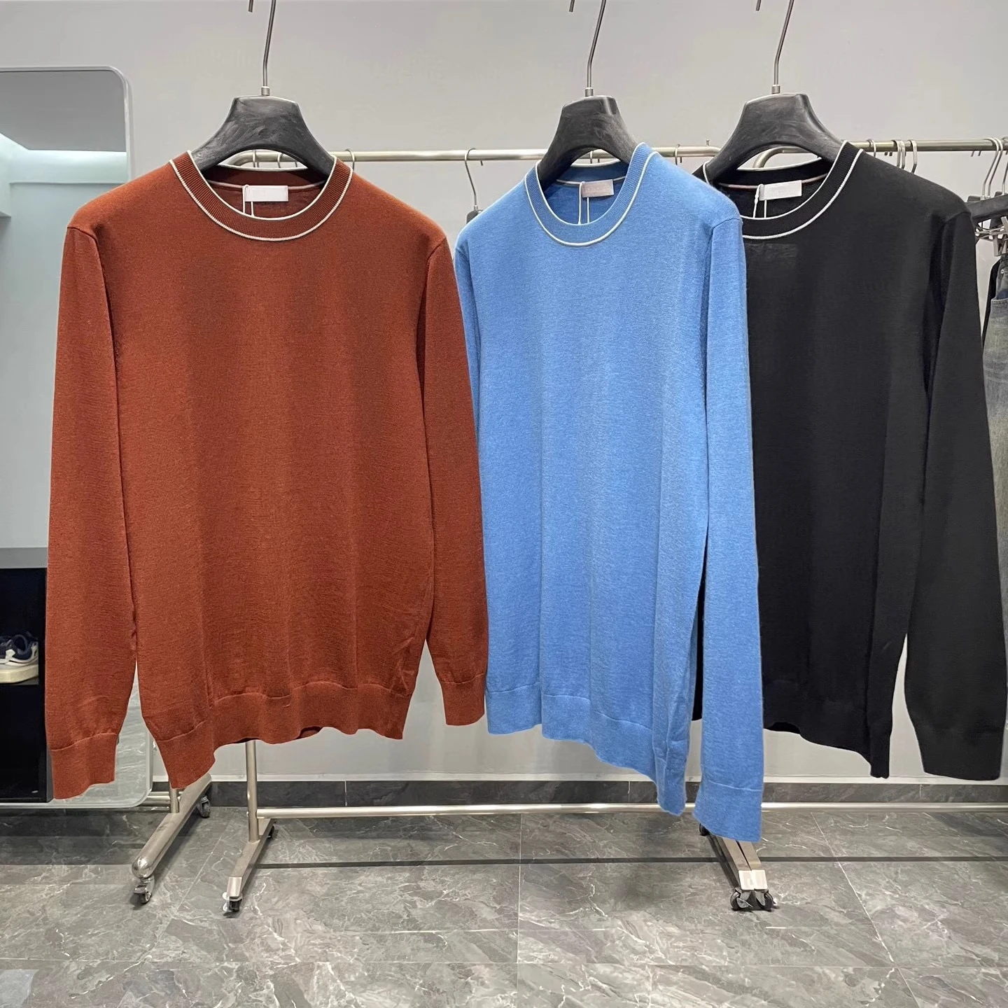 

BC casual solid color old money style men's knitted wool sweater