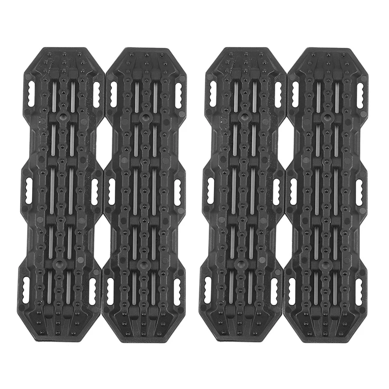 4Pcs Plastic Sand Ladder Recovery Ramps Board For 1:10 RC Crawler Axial SCX10 Tamiya CC01 TRX-4 D90 MST CFX,Black