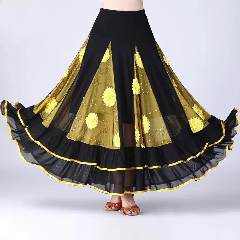 Vrouwen Moderne Dans Wals Ballroom Dans Praktijk Rok Stage Performance Kostuum