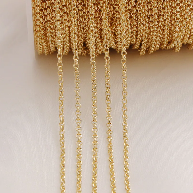 WT-BC208 Amazing 18K Real Gold Plated Nontarnishable Women Jewelry Finding Chain Kinds of Link Chain DIY SELL BY 10Meters