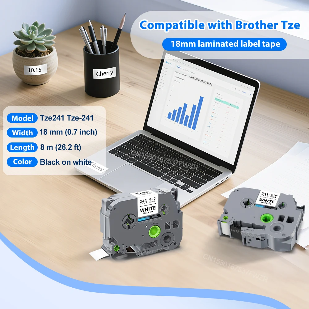 5 ~ 20PK 18 مللي متر TZe241 متوافق مع Brother 18 مللي متر TZe الشريط TZe-241 TZe141 TZe441 TZe541 TZe641 TZe741 لصانع الملصقات Brother PT