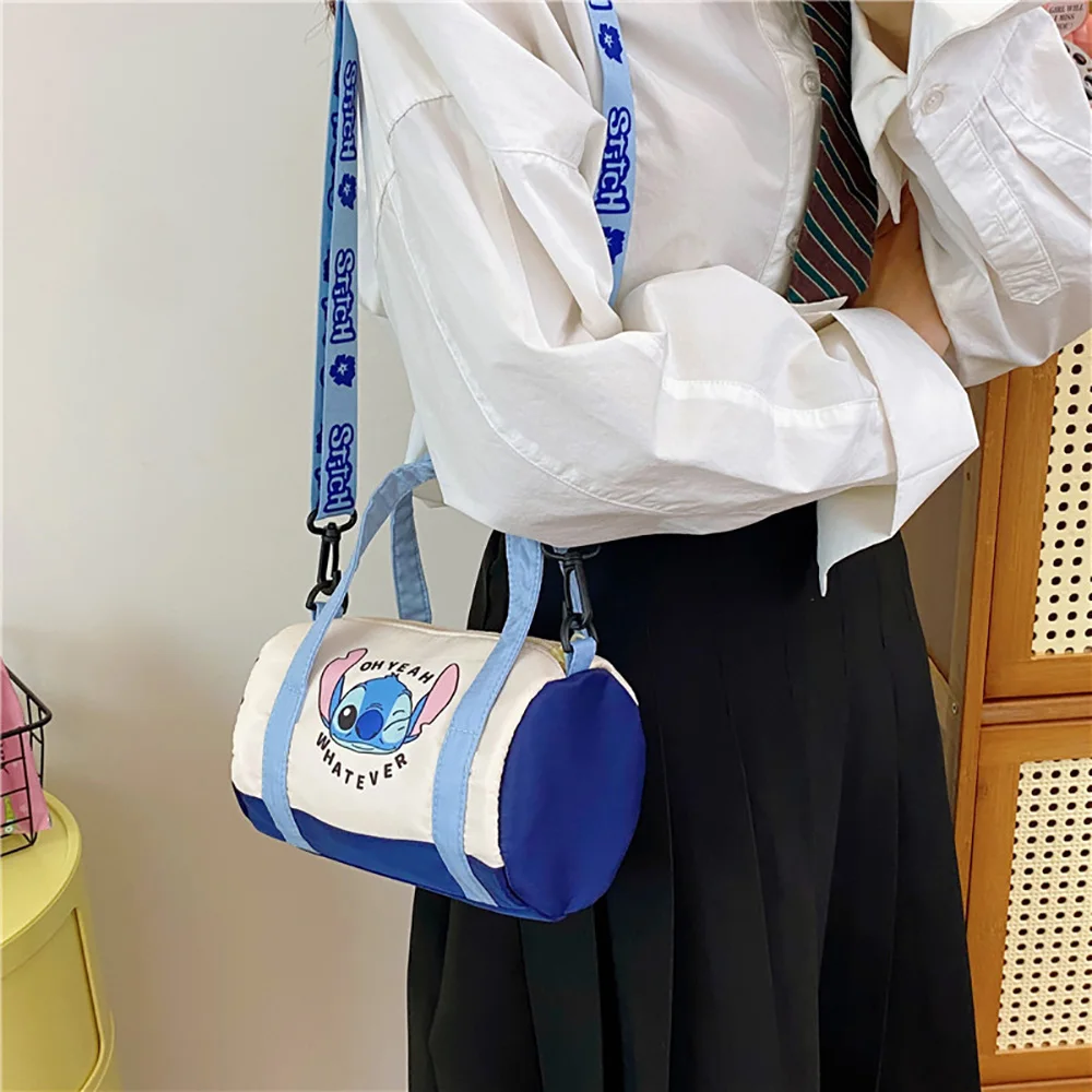 Disney Stitch sanrio Canvas Bucket Bag Cute Cartoon Tote Bag Casual and Versatile Crossbody Bag Portable Tote Bag