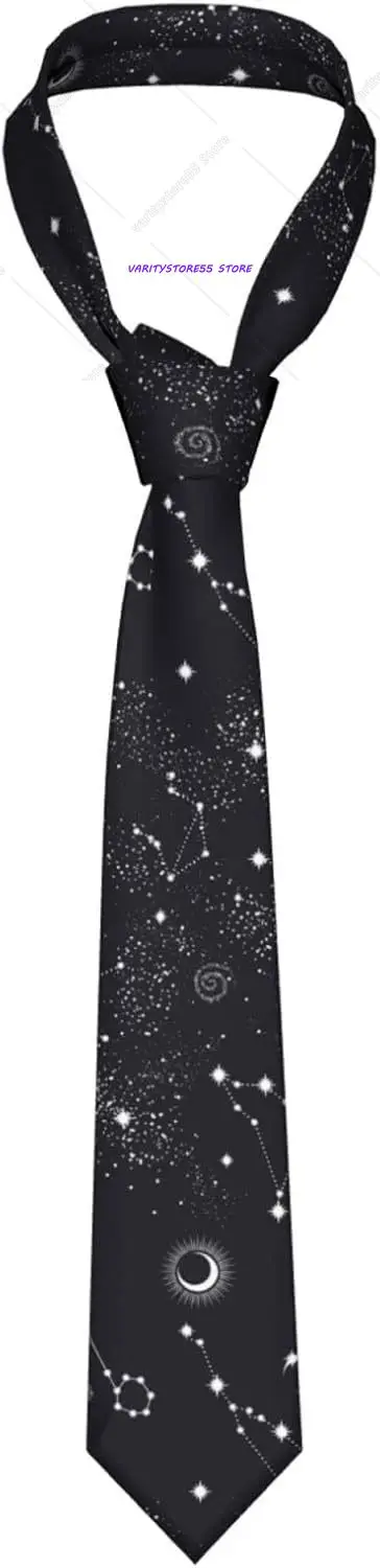 Corbatas con Estampado de Luna, Espacio, Planetas, Estrellas, Galaxia y Universo para Hombre, Corbata Clásica Delgada y Original para Bodas, Fiestas, Bailes y Regalos